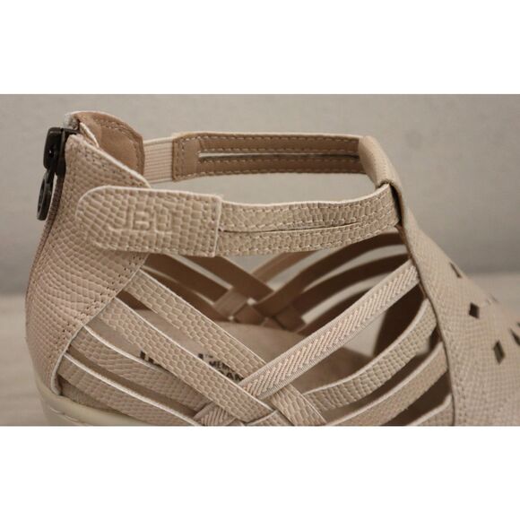 JBU x Jambu Women's Sz 7.5M Taupe/Beige Lizard Embossed Rowan Wedge Sandals - Picture 10 of 13